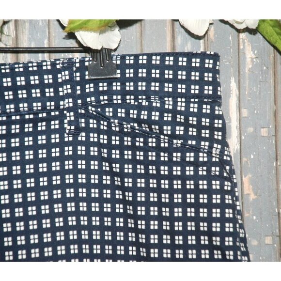 Gloria Vanderbilt Ladies Blue Capri Pants Size 16 Stretch Checks Straight Leg - Picture 3 of 9